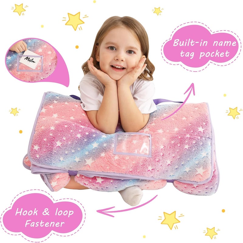 lasoftan Toddler Nap Mat with Pillow and Blanket, Extra Large Rolled Napping Mats,Slumber Bags for Boys Girls,Kids Sleeping Bag for Daycare, Preschool Travel Camping - Image 4